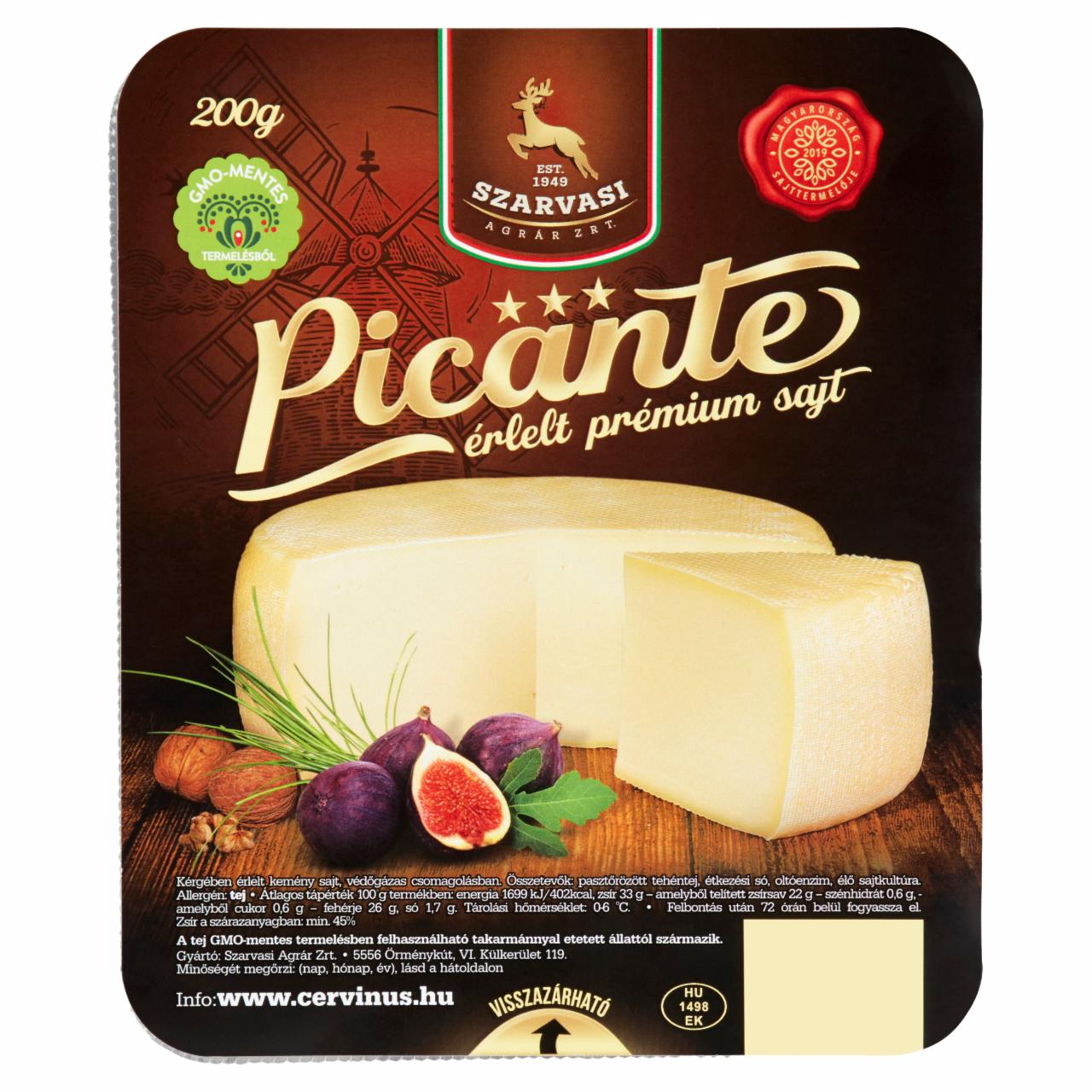 Képek - Szarvasi Picante kérgében érlelt kemény sajt 200 g