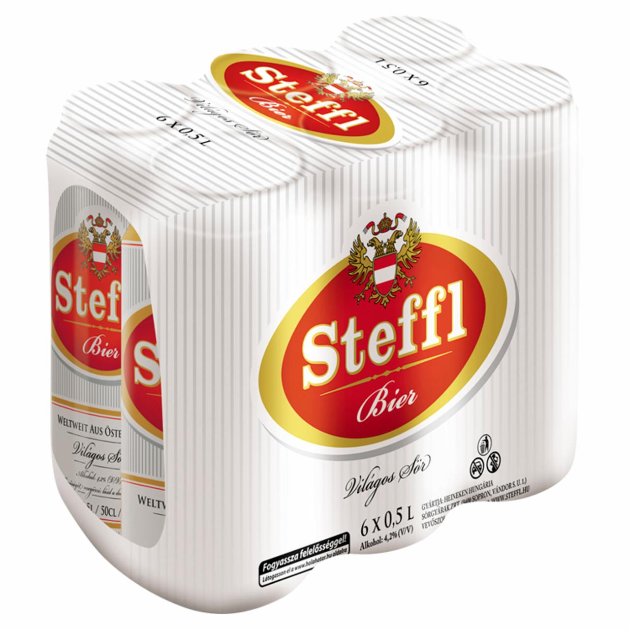 Képek - Steffl világos sör 4,2% 6 x 0,5 l doboz