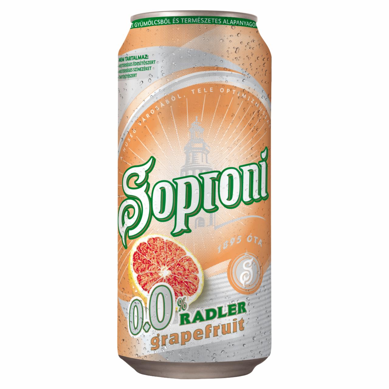 Képek - Soproni Radler grapefruitos alkoholmentes sörital 0,4 l
