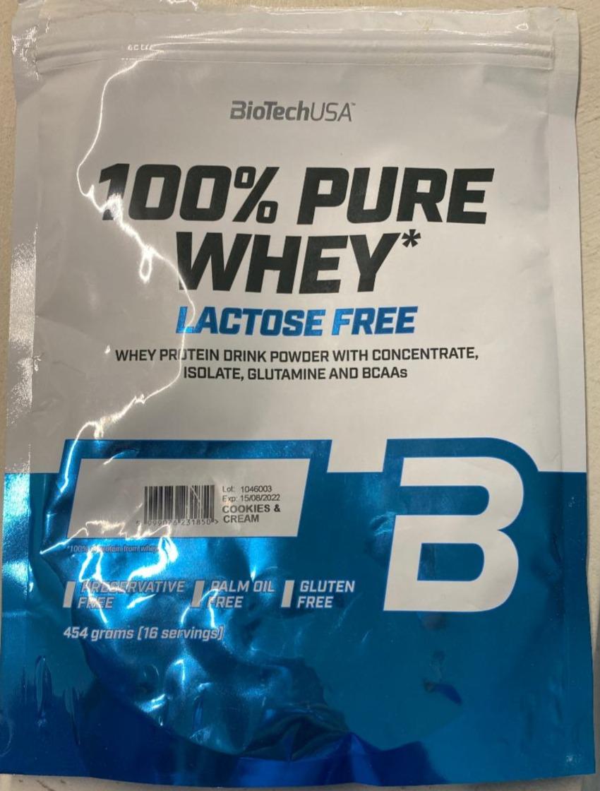 Képek - 100% Pure Whey Lactose Free Cookies & Cream BiotechUSA