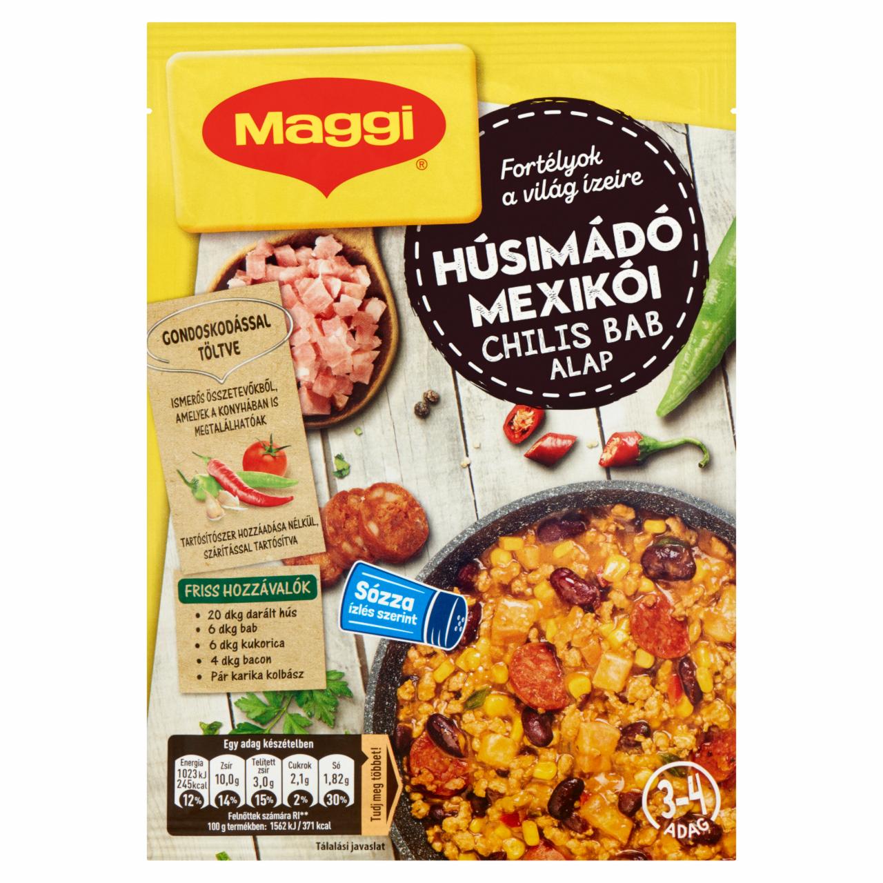 Képek - Maggi Fortélyok a világ ízeire Húsimádó mexikói chilis bab alap 45 g