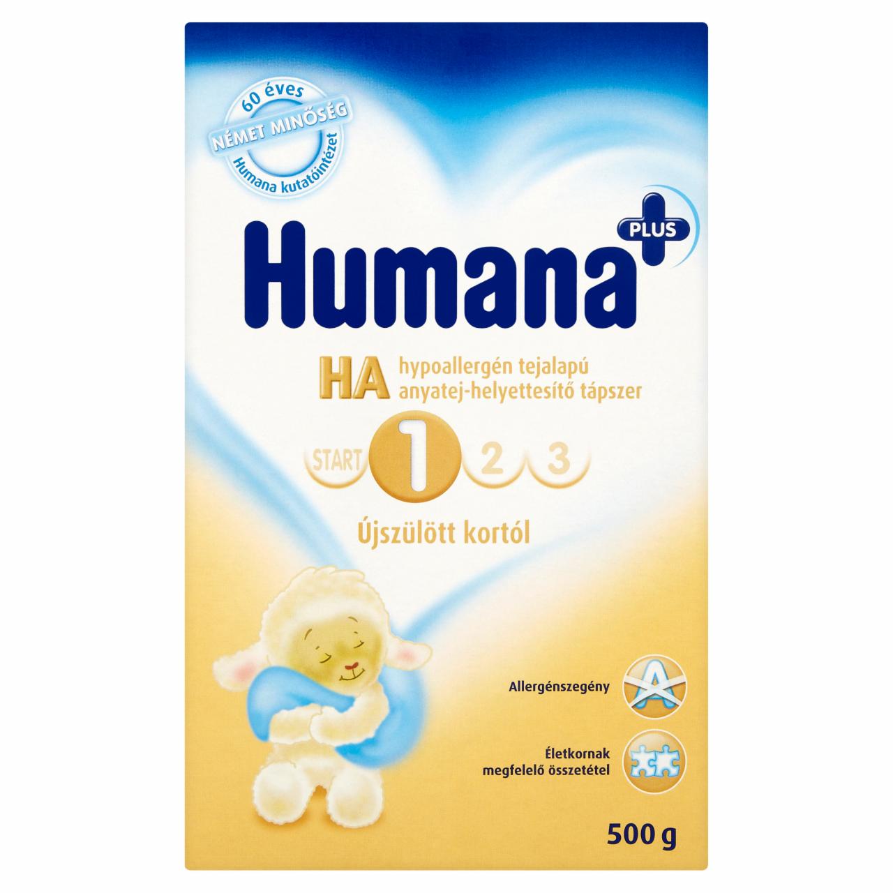 Képek - Humana HA 1 Plus hypoallergén tejalapú anyatej-helyettesítő tápszer újszülött kortól 500 g