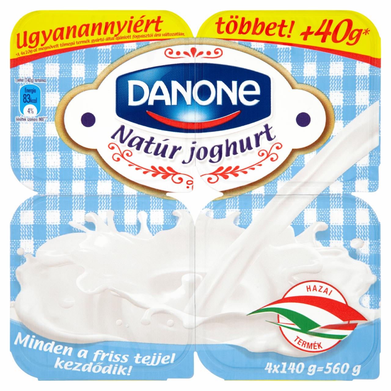 Képek - Danone élőflórás natúr joghurt 4 x 140 g