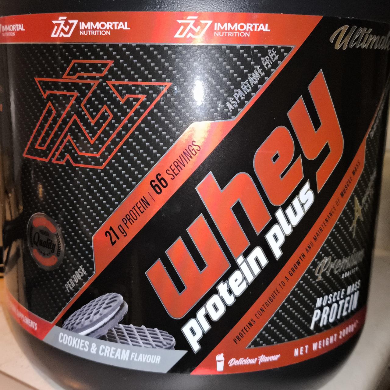 Képek - Whey protein plus Cookies & cream flavour Immortal nutrition