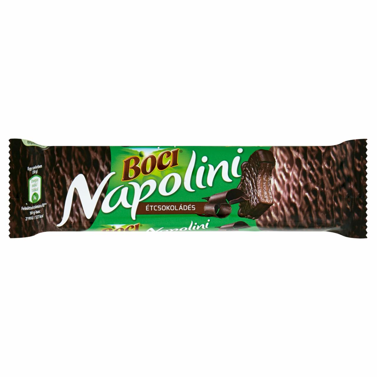 Képek - Boci Napolini étcsokoládéval mártott, kakaós krémmel töltött ostya 30 g
