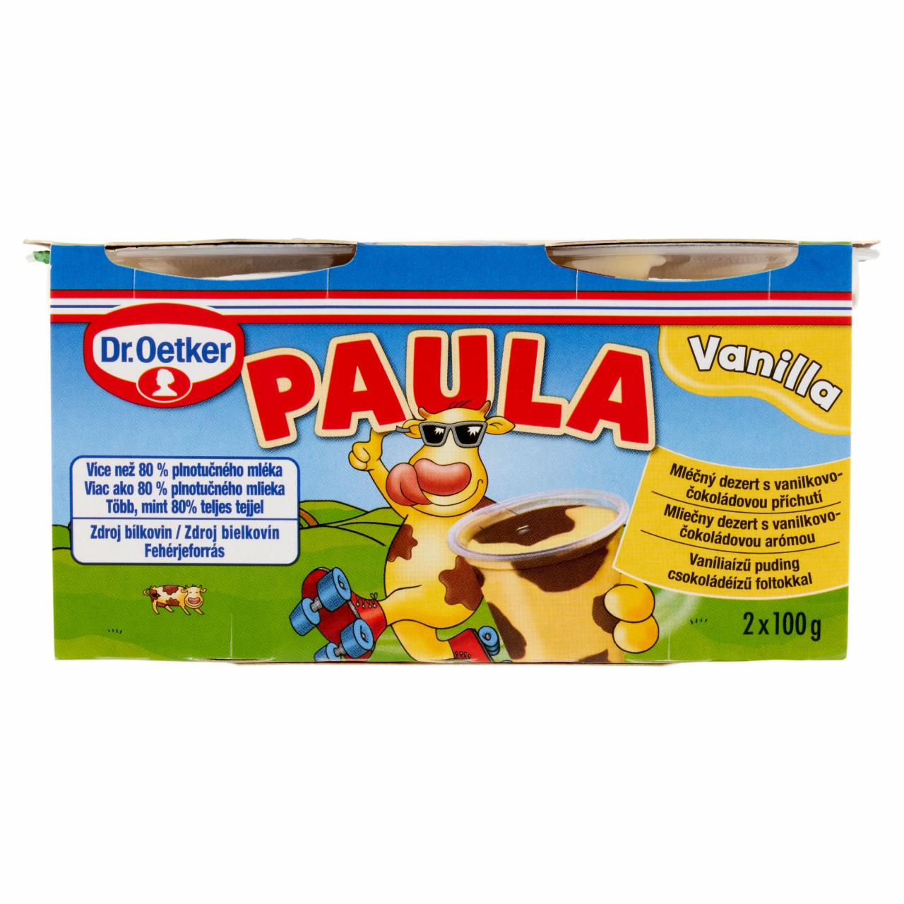 Képek - Dr. Oetker Paula vaníliaízű puding csokoládéízű foltokkal 2 x 100 g (200 g)