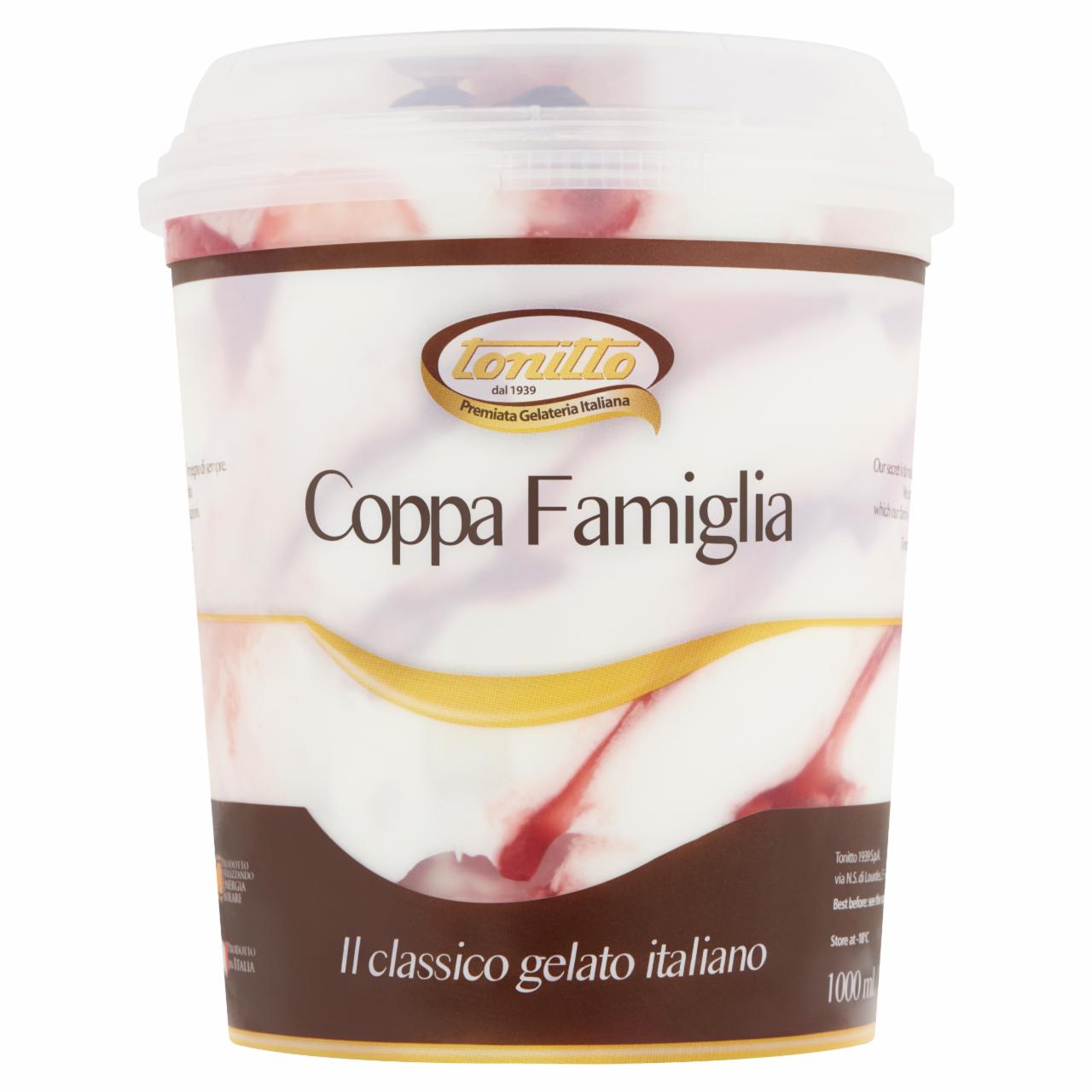 Képek - Tonitto Coppa Famiglia Spagnola Fiordilatte tejszín jégkrém meggy sziruppal 1000 ml