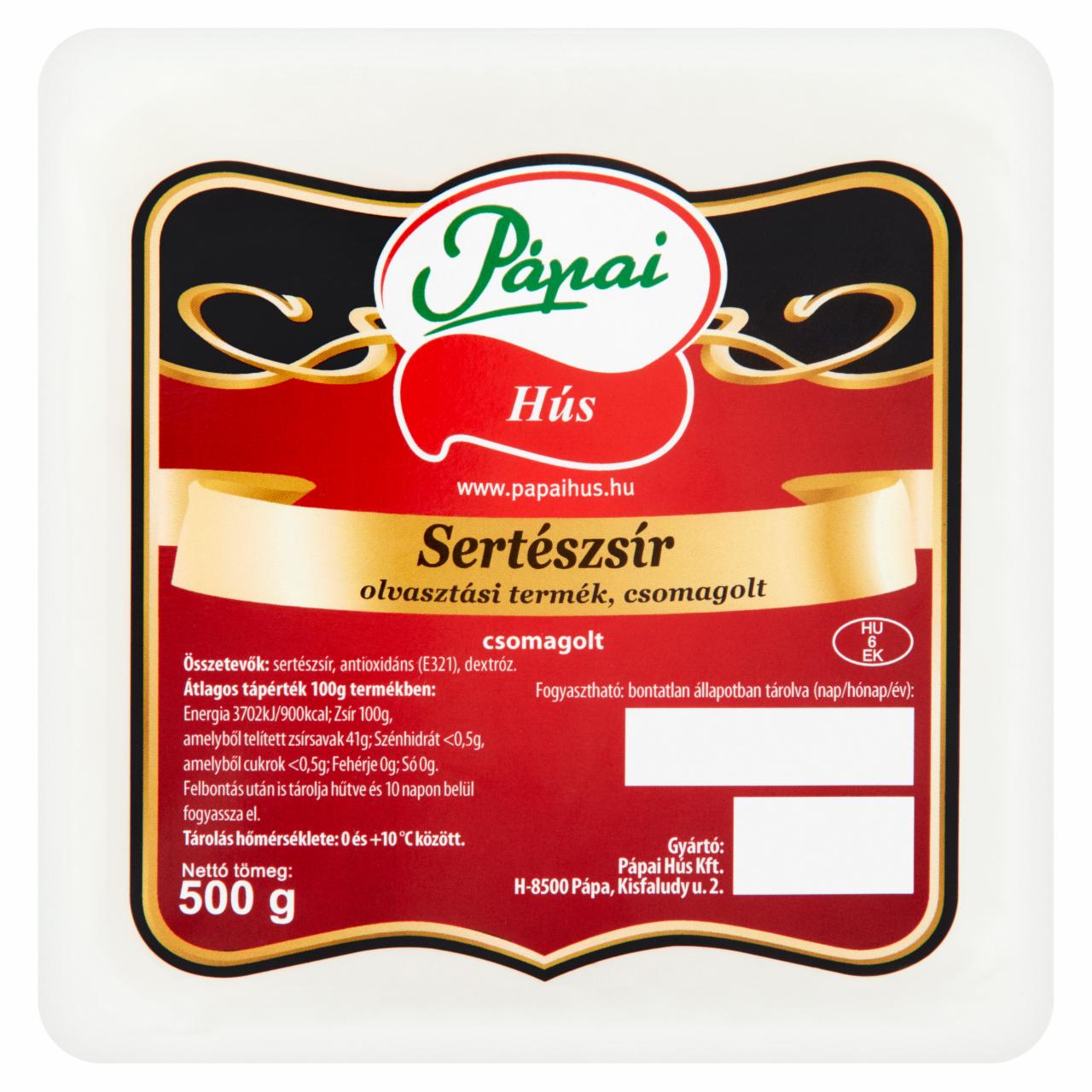 Képek - Pápai Hús sertészsír 500 g