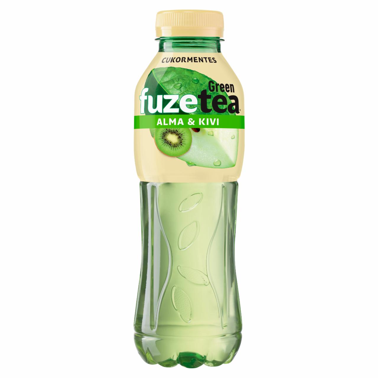 Képek - FUZETEA Zero energiamentes, szénsavmentes, alma és kivi ízű üdítőital zöld tea kivonattal 500 ml