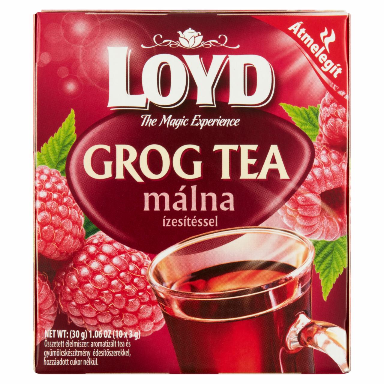 Képek - Loyd grog tea málna ízű 10 filter 30 g