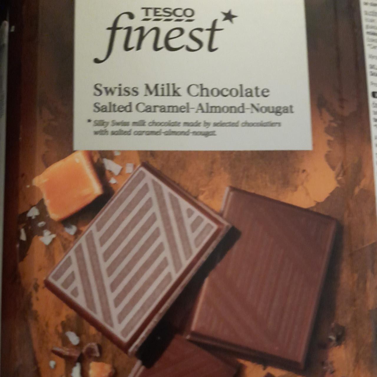 Képek - Swiss Milk Chocolate Salted Caramel-Almond-Nougat Tesco finest