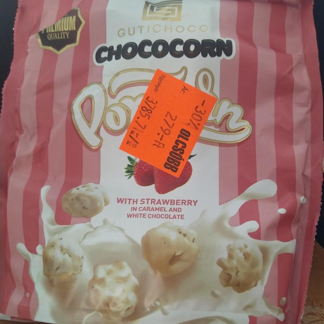 Képek - Chococorn with strawberry in caramel and white chocolate Gutichoco