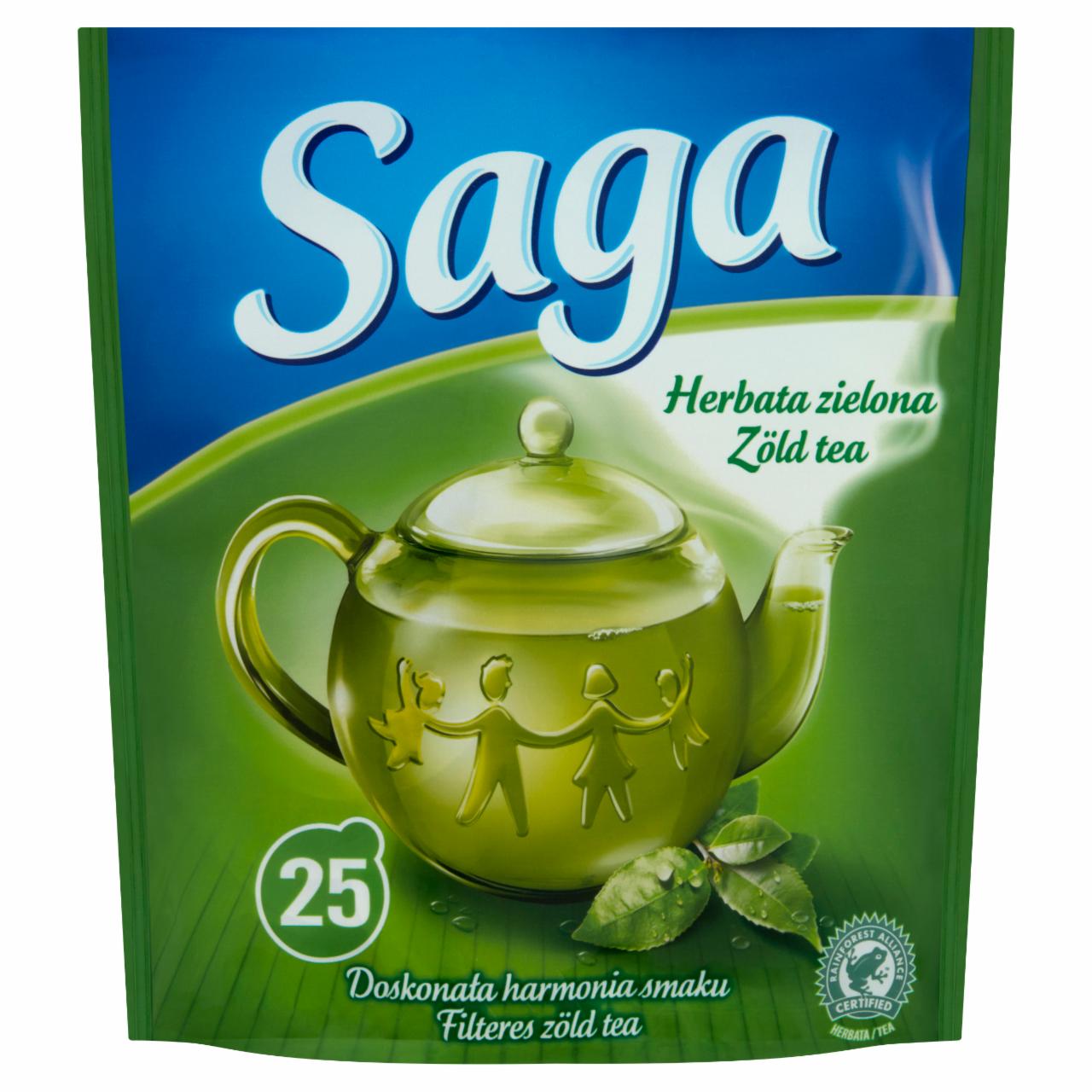 Képek - Saga filteres zöld tea 25 filter 32,5 g