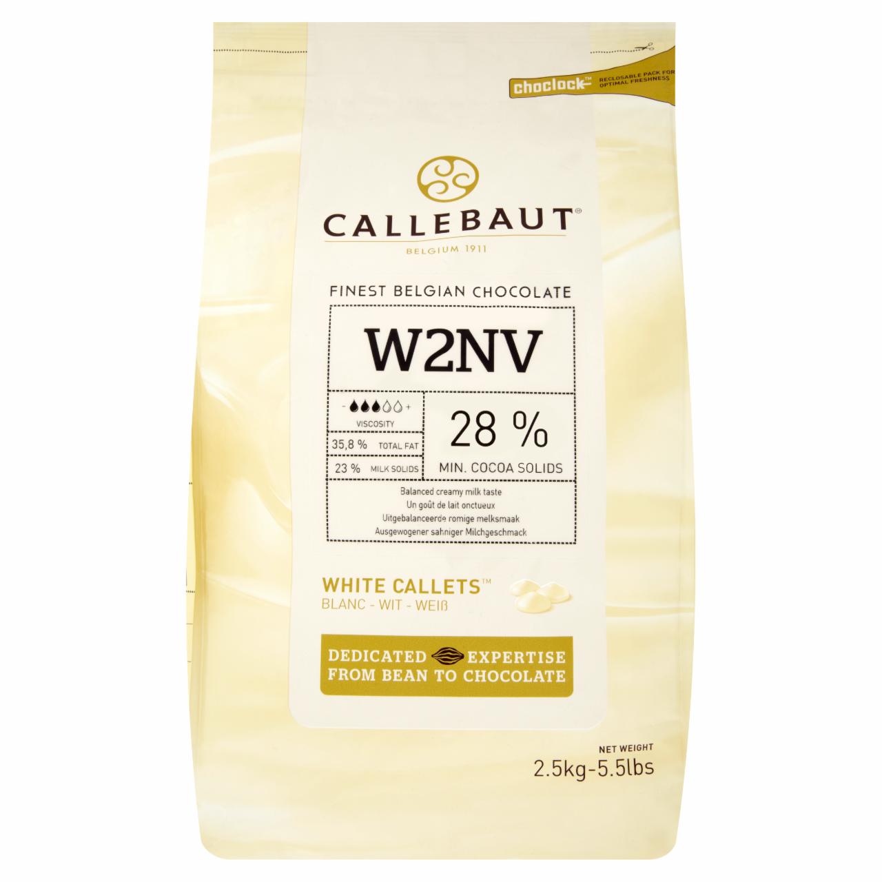 Képek - Callebaut W2NV-T70 fehér csokoládé pasztillák 2,5 kg