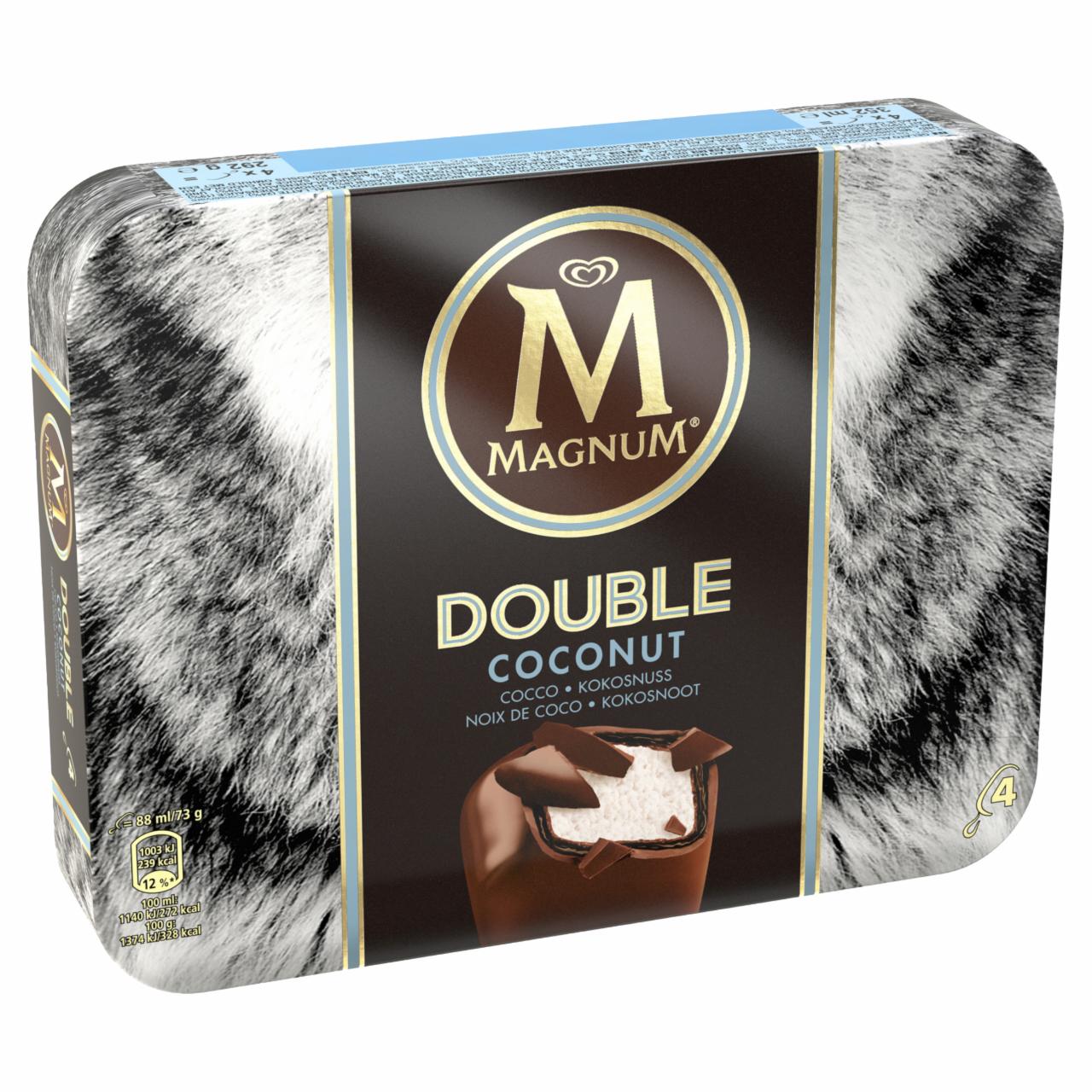Képek - Magnum Double Coconut kókuszos jégkrém kakaós bevonóval 4 db 352 ml