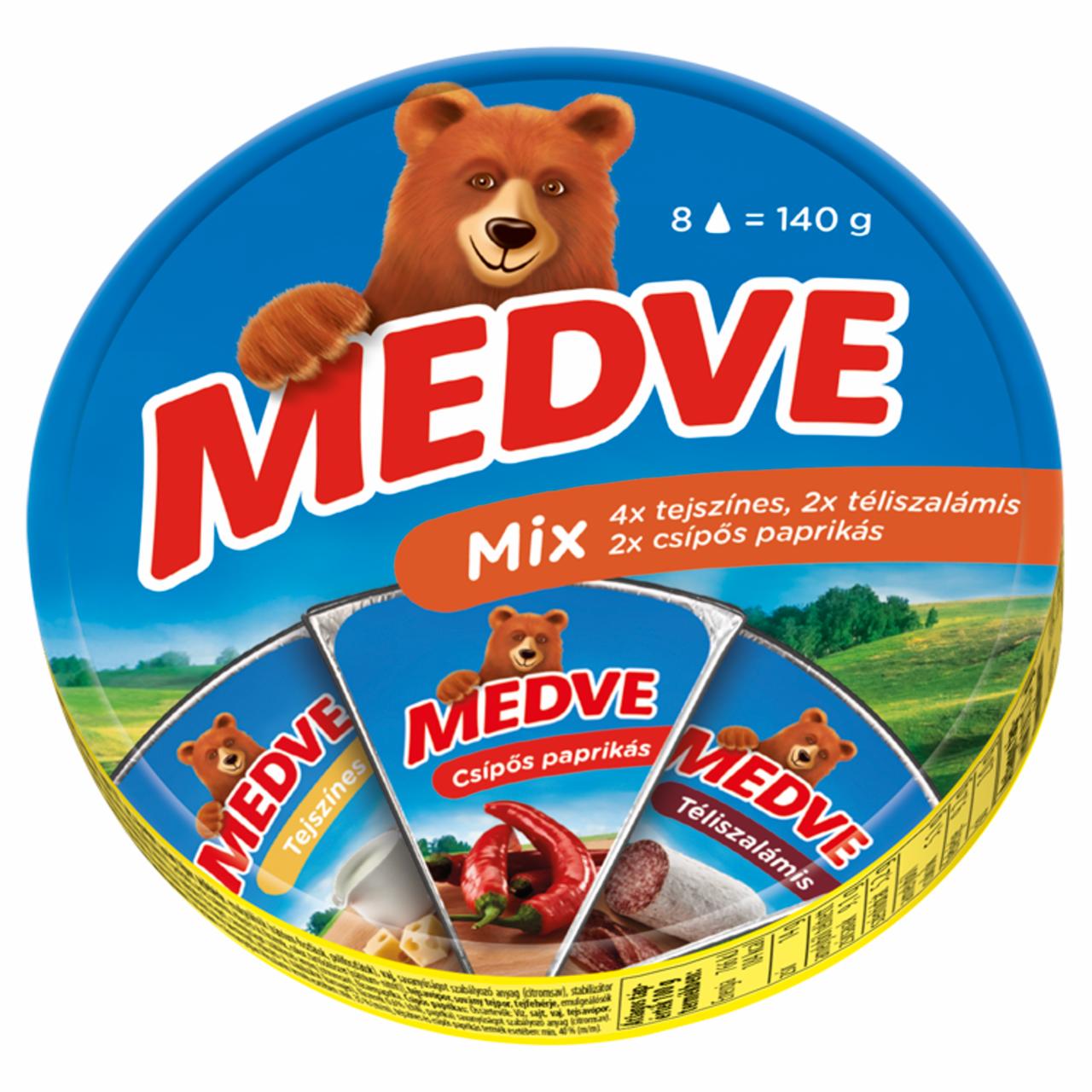 Képek - Medve mix kenhető, félzsíros ömlesztett sajt 8 x 17,5 g (140 g)