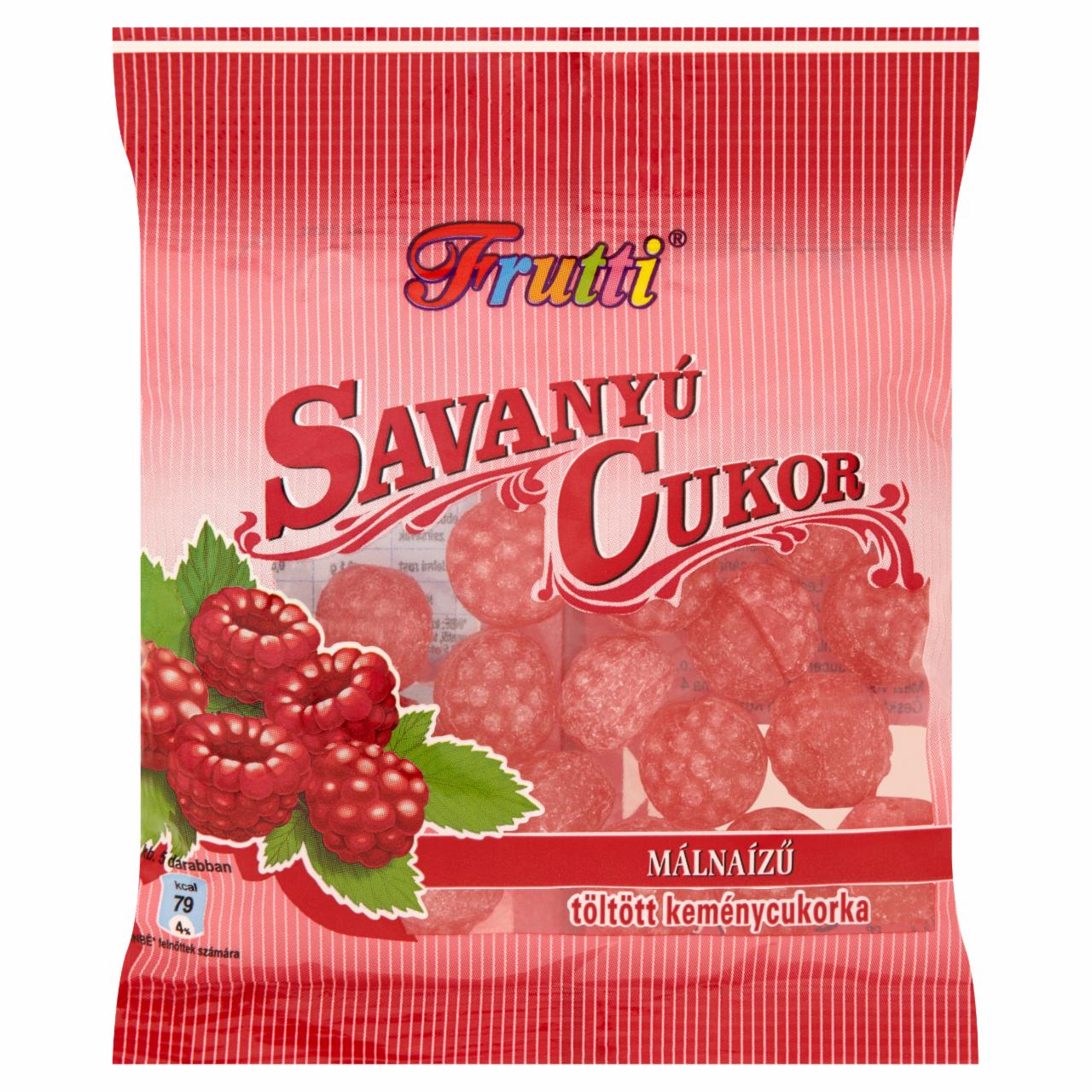 Képek - Frutti Savanyú Cukor málnaízű töltött keménycukorka 70 g