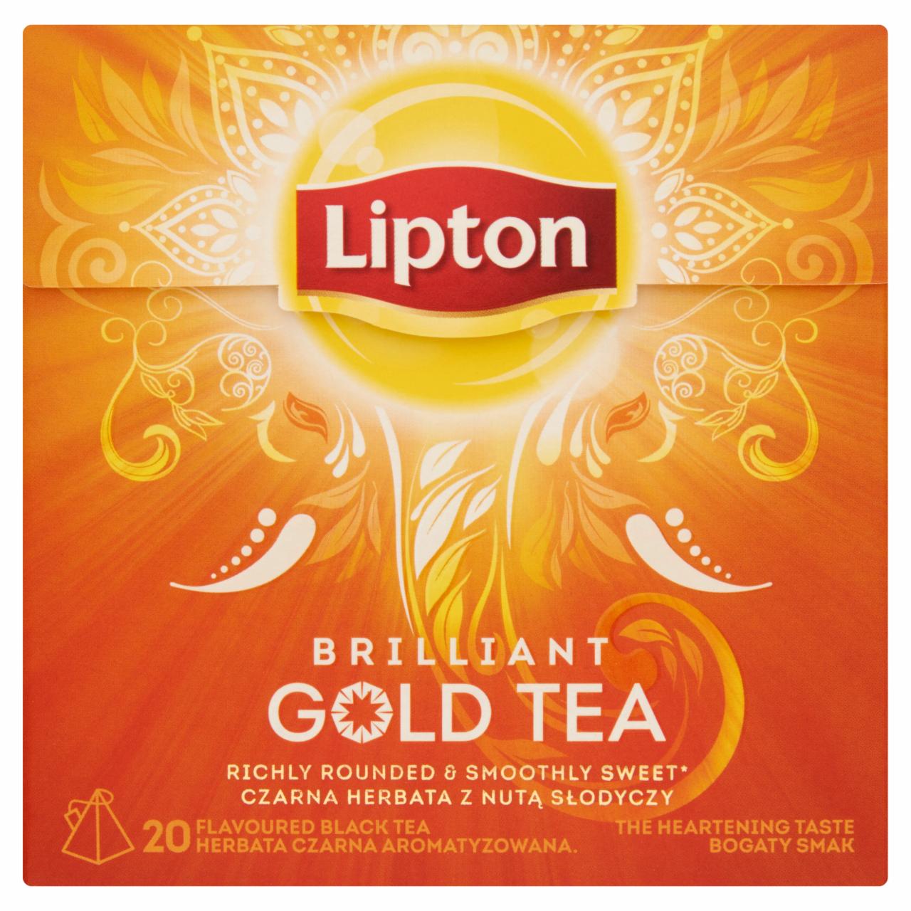 Képek - Lipton Brilliant Gold Tea ízesített fekete tea 20 piramis filter
