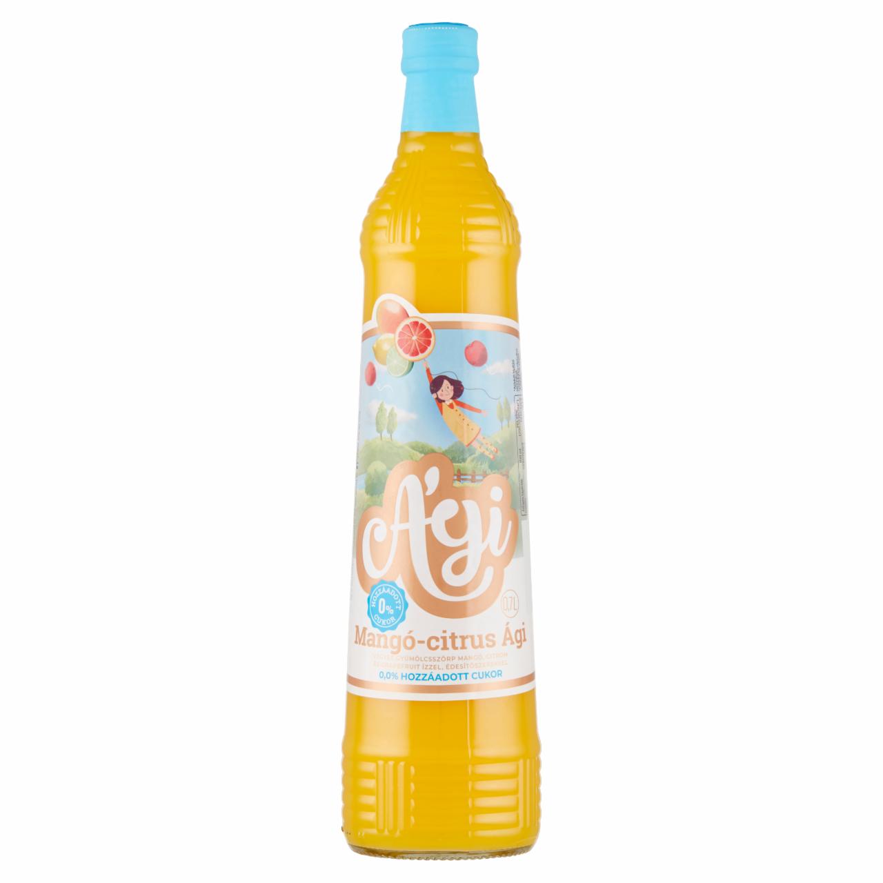 Képek - Ági Mangó-citrus Ági vegyes gyümölcsszörp mangó, citrom és grapefruit ízzel, édesítőszerekkel 0,7 l