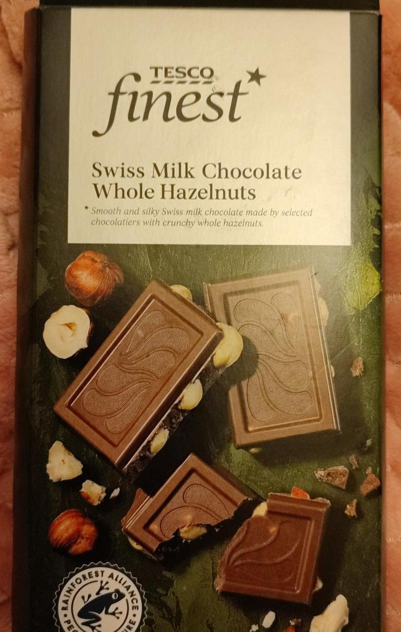 Képek - Swiss Milk Chocolate Whole Hazelnuts Tesco finest