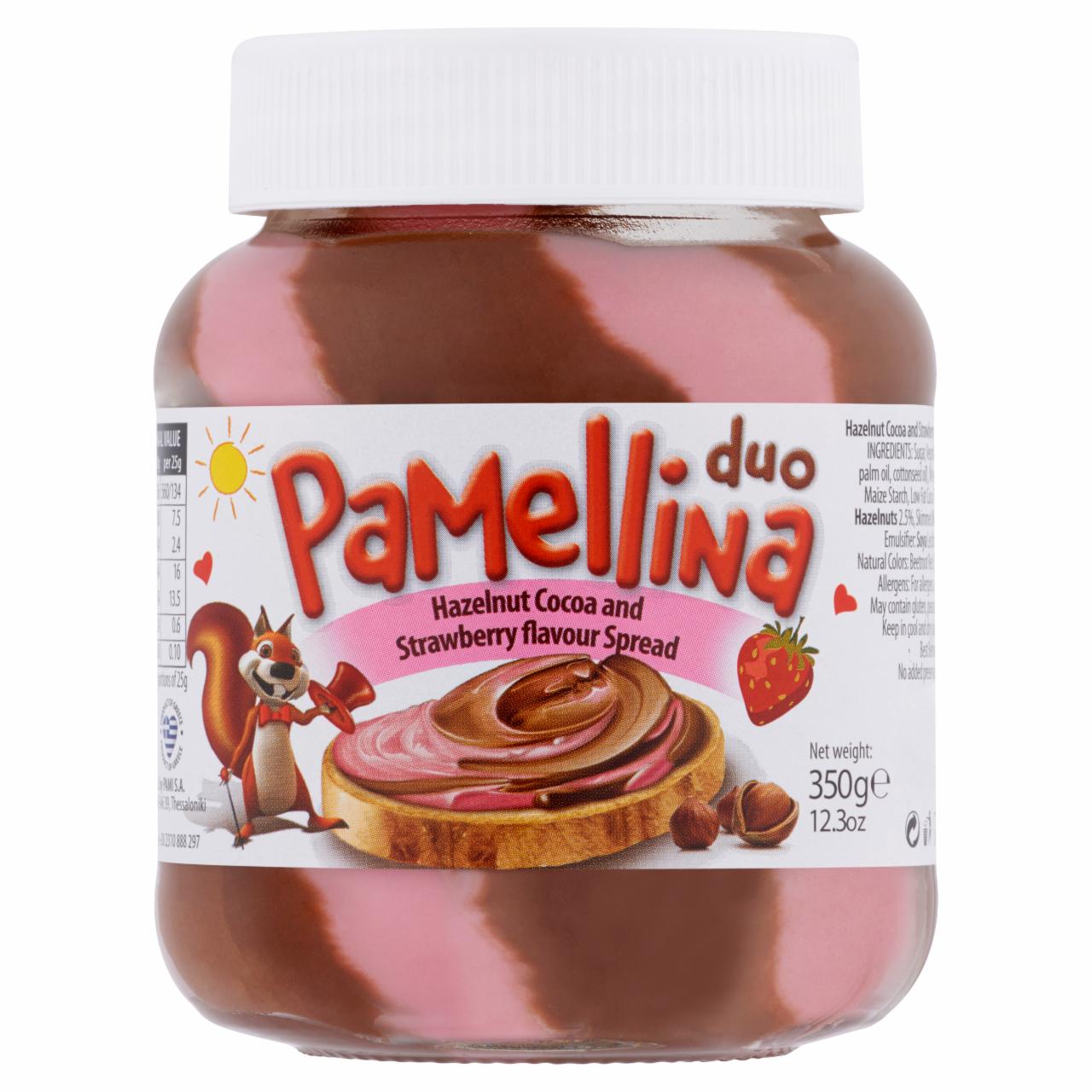 Képek - Pami Pamellina Duo kenhető kakaós-epres, mogyoró ízű krém 350 g