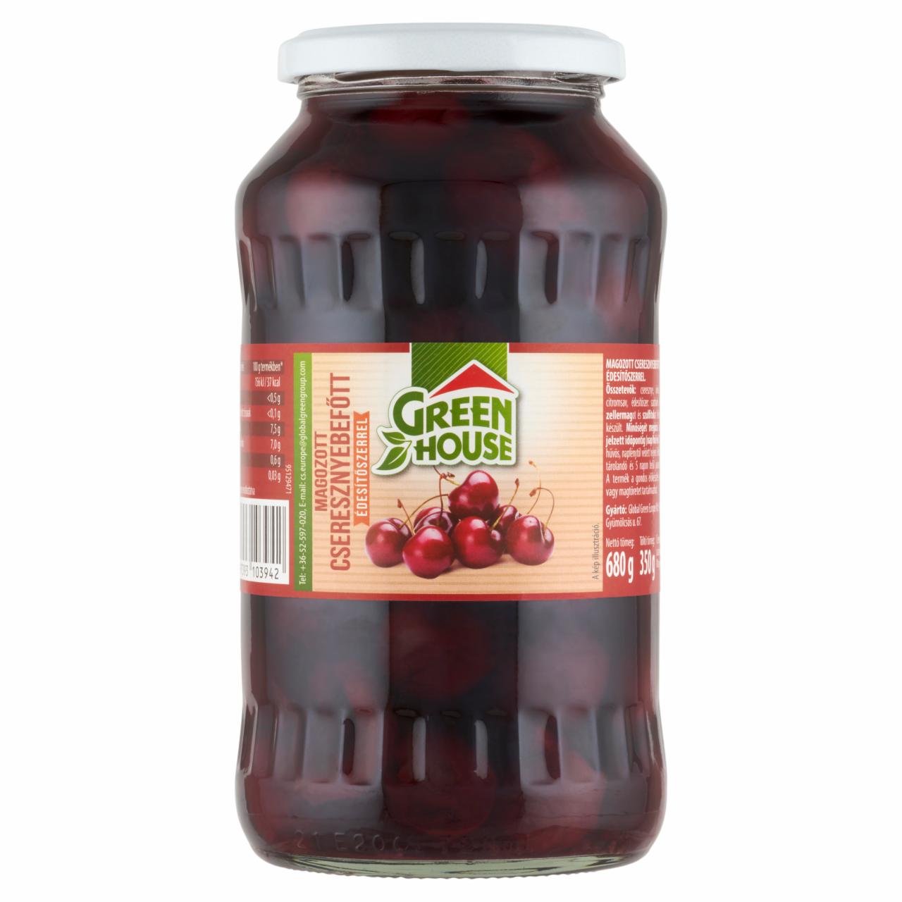 Képek - Green House magozott cseresznyebefőtt édesítőszerrel 680 g