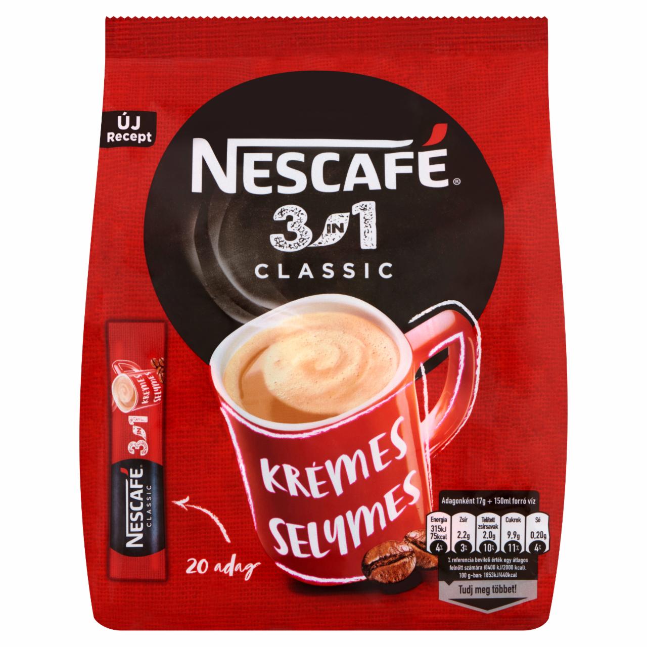 Képek - Nescafé 3in1 Classic azonnal oldódó kávéspecialitás 20 db 340 g