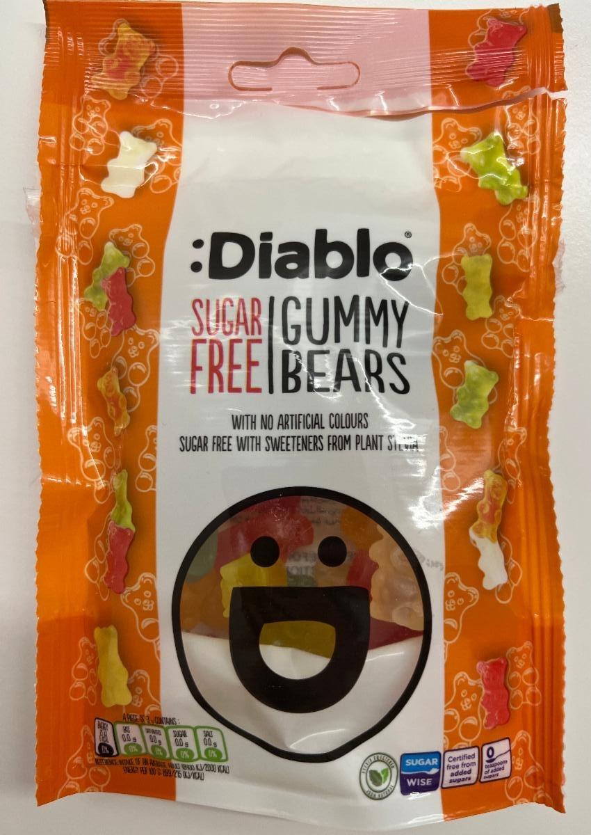 Képek - Diablo cukormentes gumimaci cukorkák édesítőszerrel 75 g