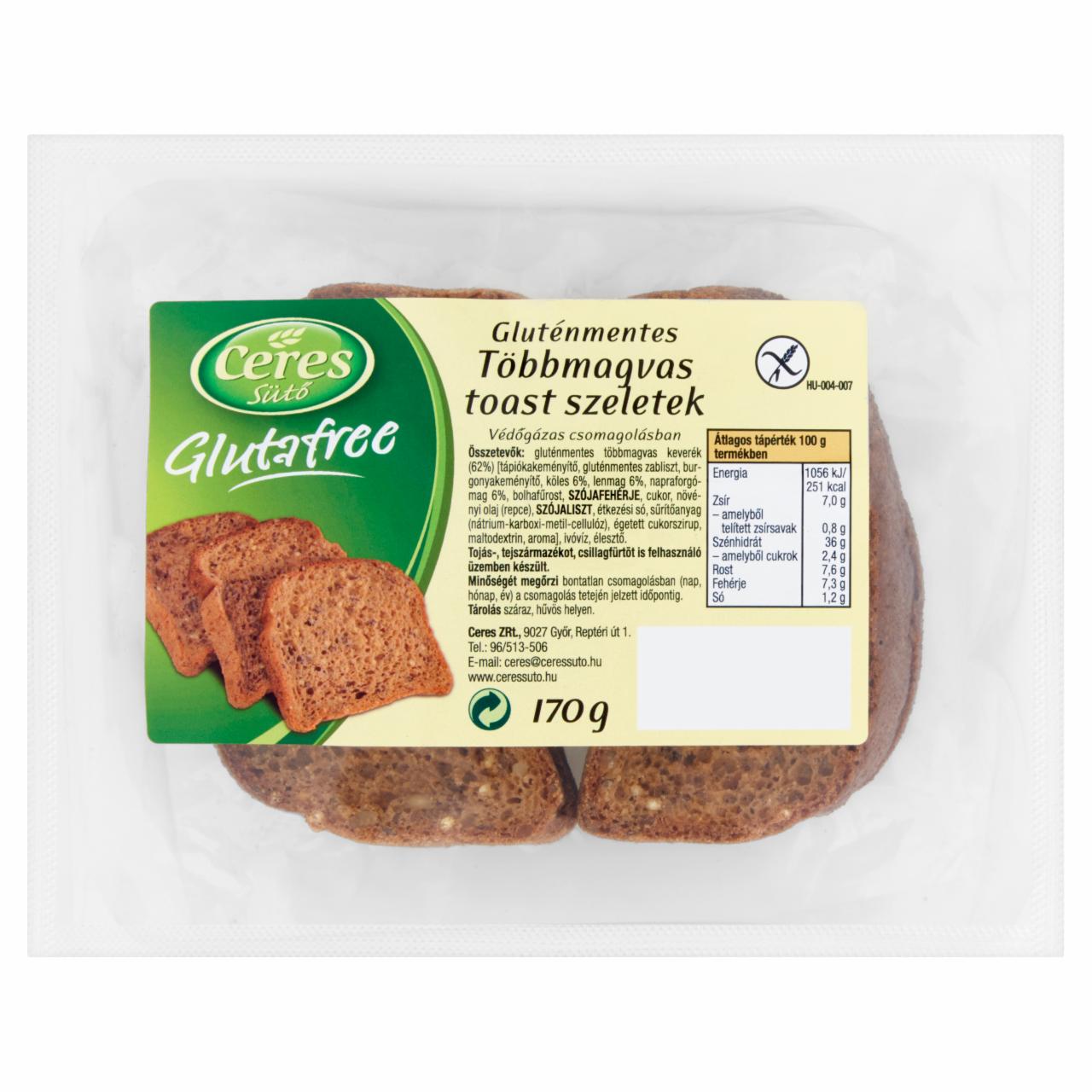 Képek - Ceres Sütő Glutafree gluténmentes többmagvas toast szeletek 170 g