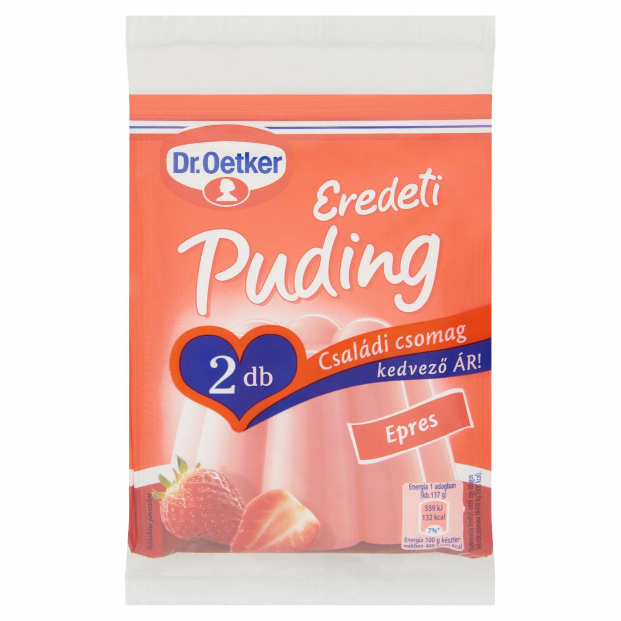 Képek - Dr. Oetker Eredeti Puding epres pudingpor 2 x 40 g