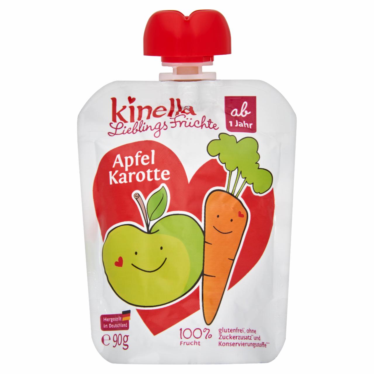 Képek - Kinella 100% gyümölcs alma-sárgarépa püré 90 g