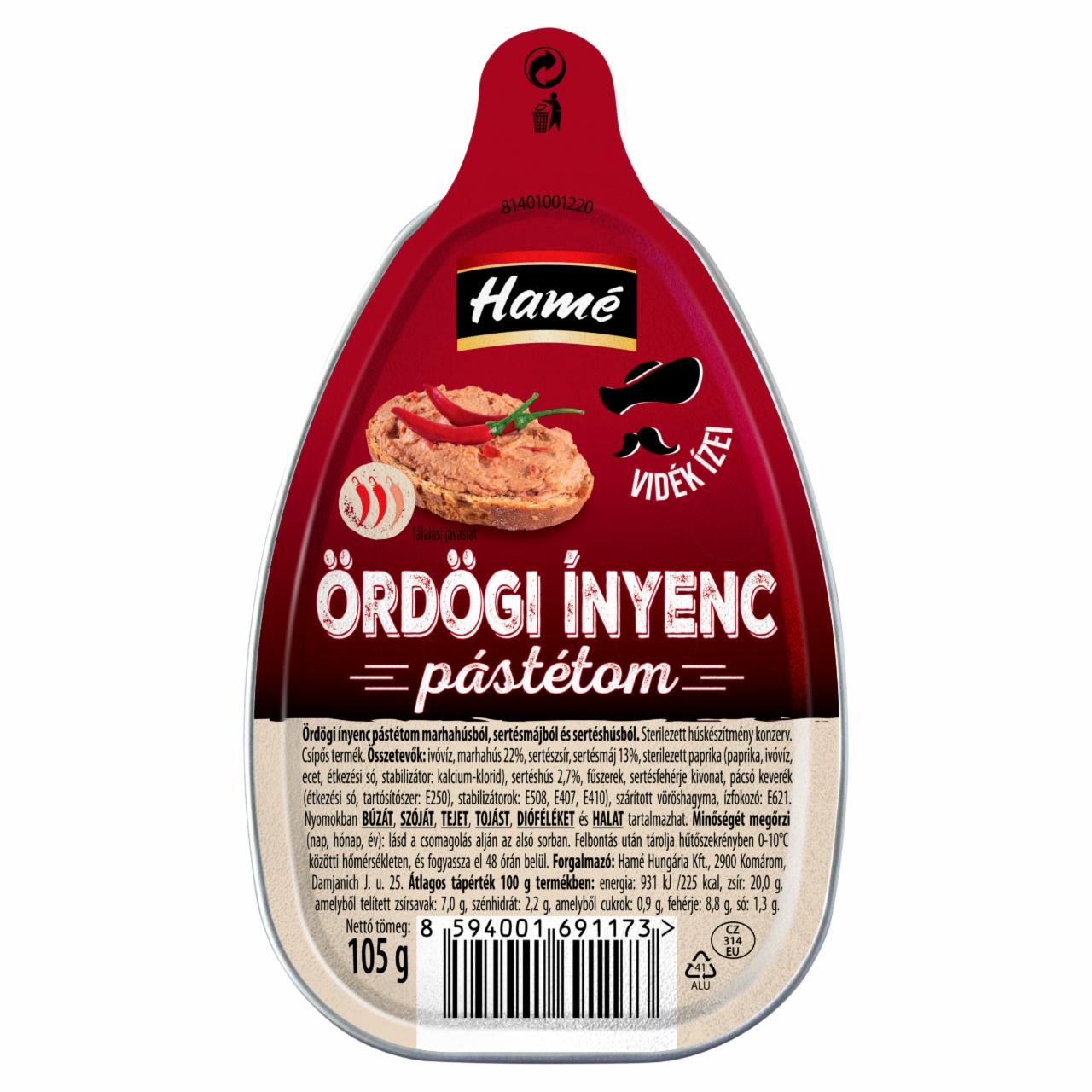 Képek - Hamé Ördögi Ínyenc pástétom 105 g