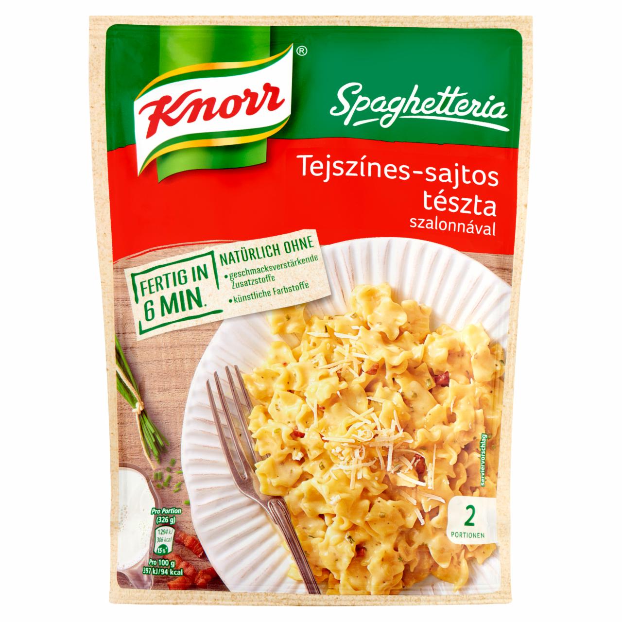 Képek - Knorr Spaghetteria tejszínes-sajtos tészta szalonnával 153 g