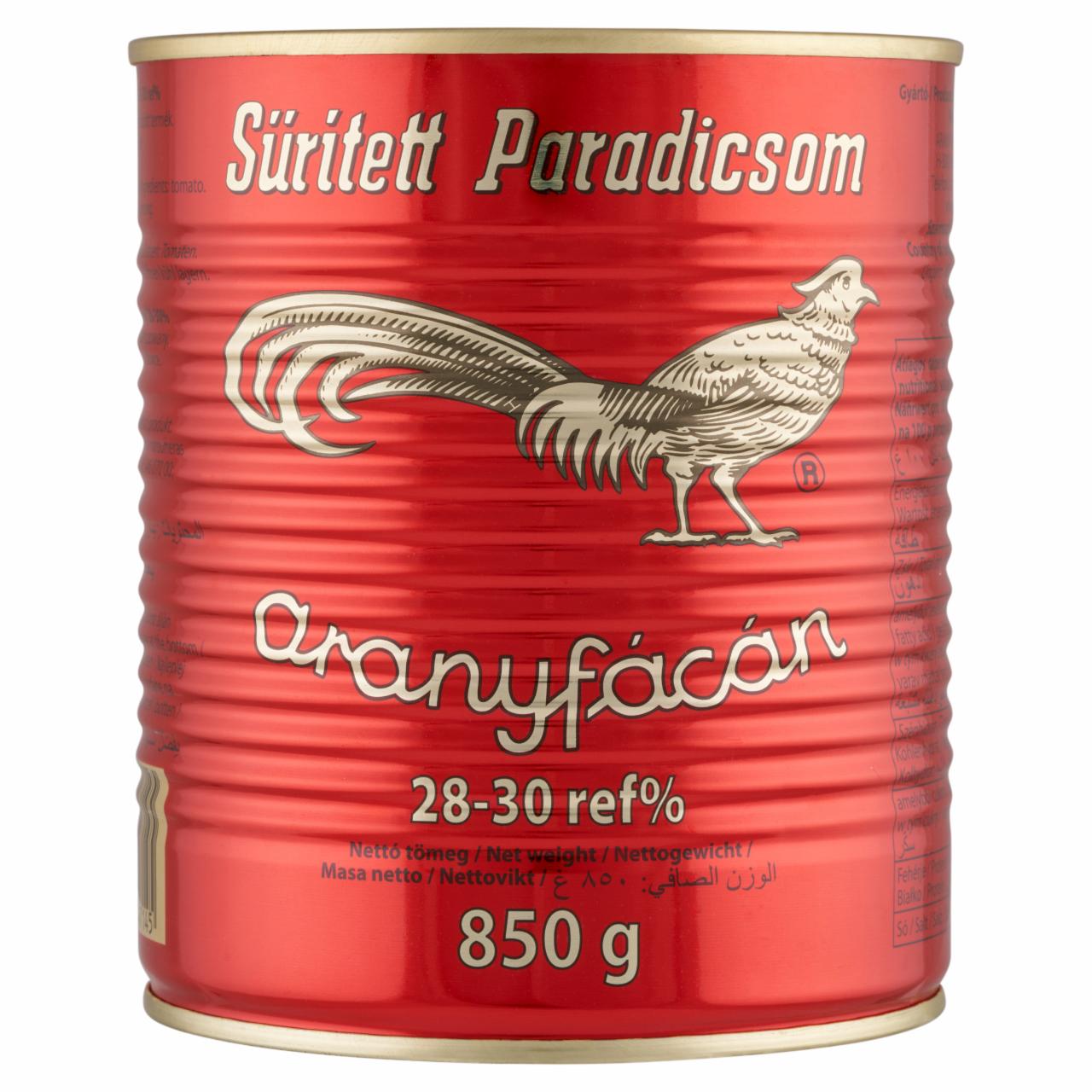 Képek - Aranyfácán sűrített paradicsom 28-30 ref% 850 g