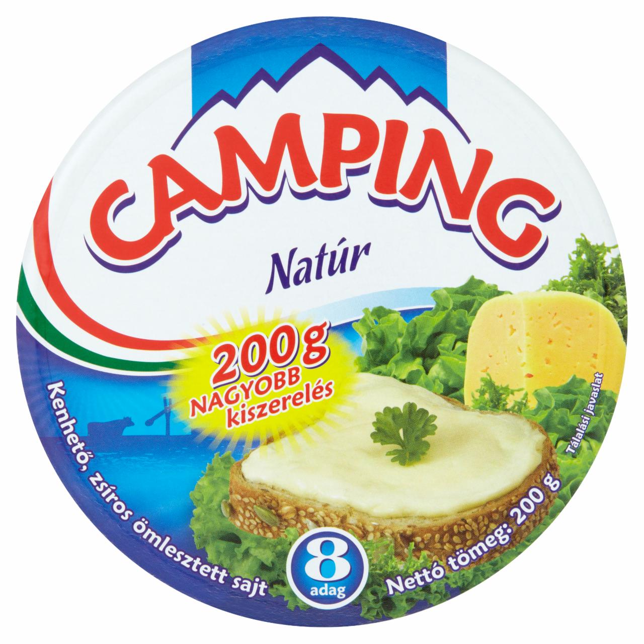 Képek - Camping gluténmentes natúr kenhető ömlesztett sajt 8 db 200 g