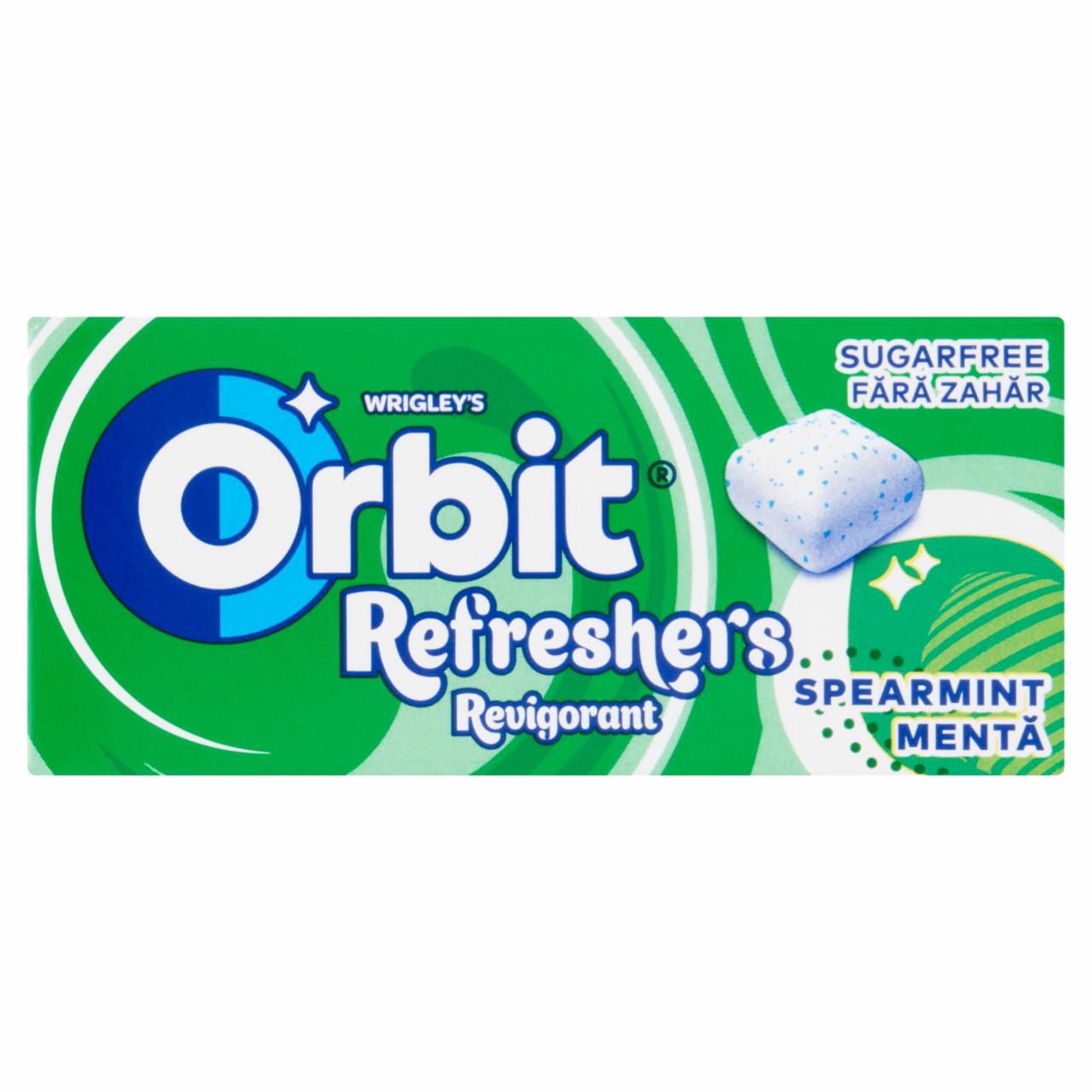 Képek - Orbit Refreshers Spearmint menta- és mentolízű cukormentes rágógumi édesítőszerrel 15,6 g
