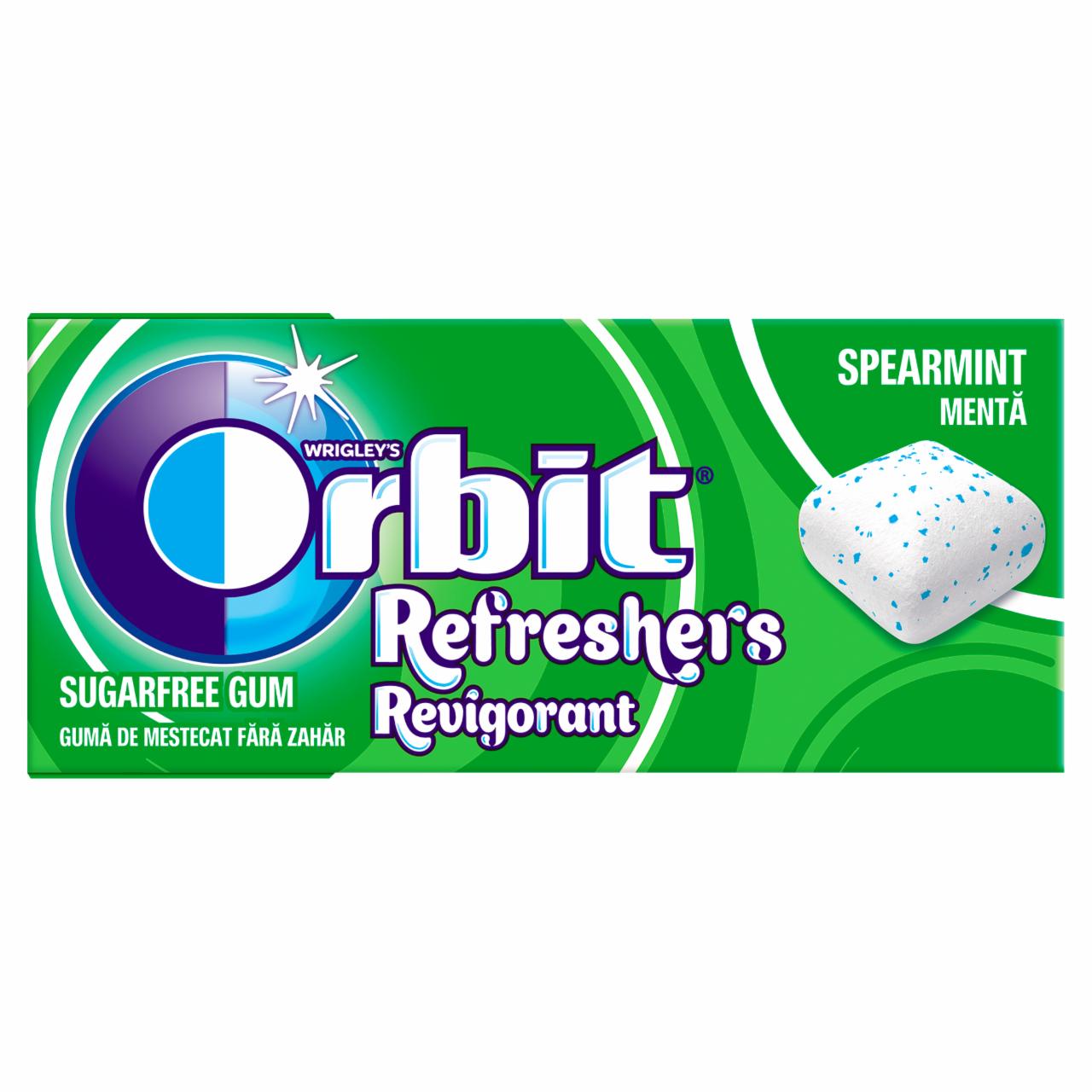 Képek - Orbit Refreshers Spearmint menta- és mentolízű cukormentes rágógumi édesítőszerrel 15,6 g