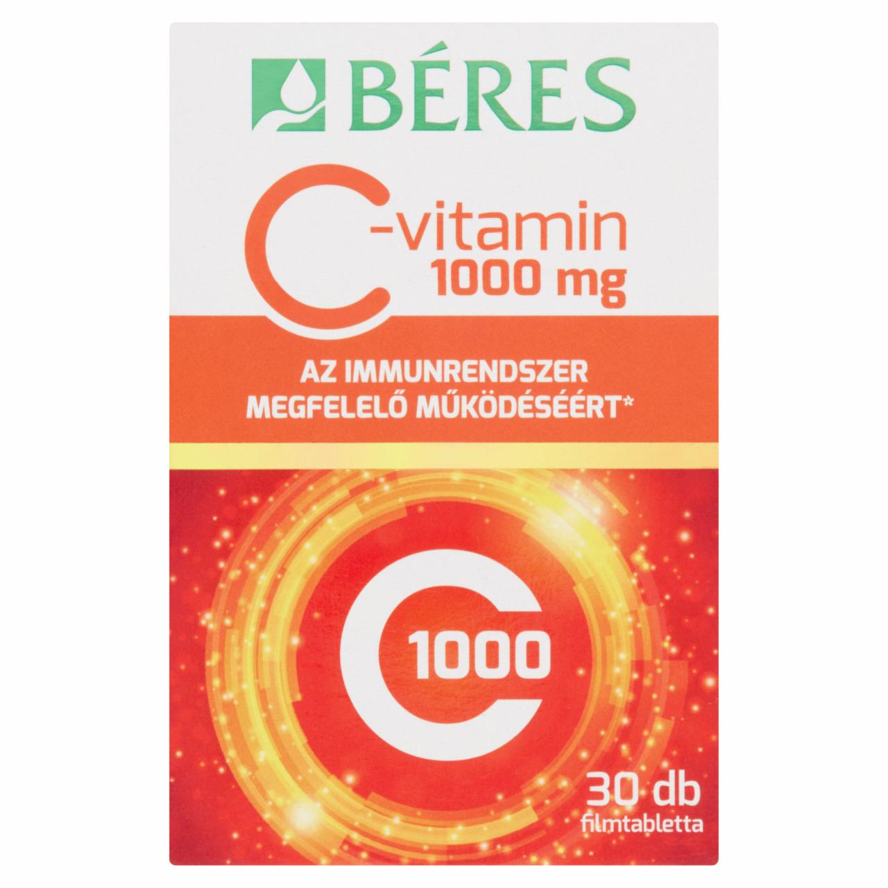 Képek - Béres C-vitamin 1000 mg étrend-kiegészítő készítmény 30 db 46,5 g
