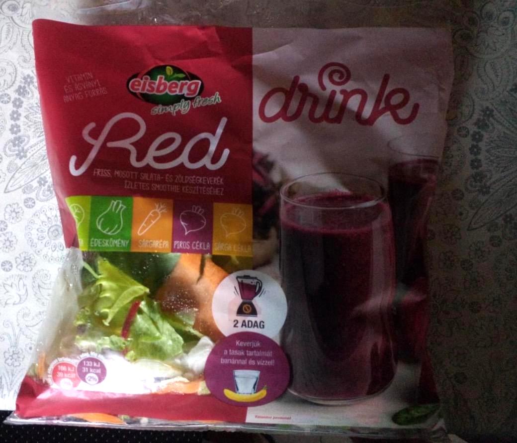 Képek - Eisberg Red Drink friss, mosott saláta- és zöldségkeverék ízletes smoothie készítéséhez 160 g