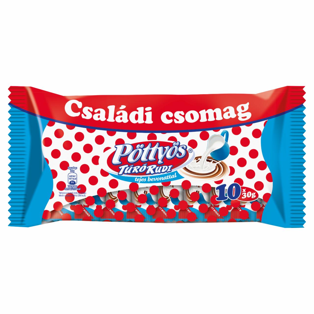 Képek - Pöttyös Túró Rudi natúr túródesszert tejes bevonattal 10 x 30 g (300 g)