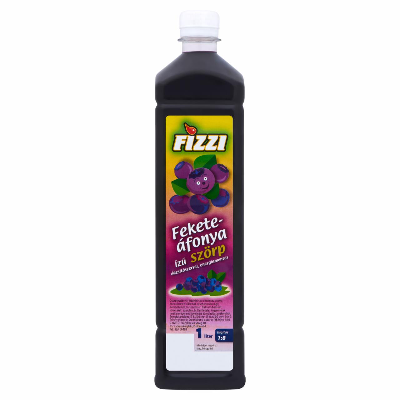 Képek - Fizzi energiamentes feketeáfonya ízű szörp édesítőszerrel 1 l