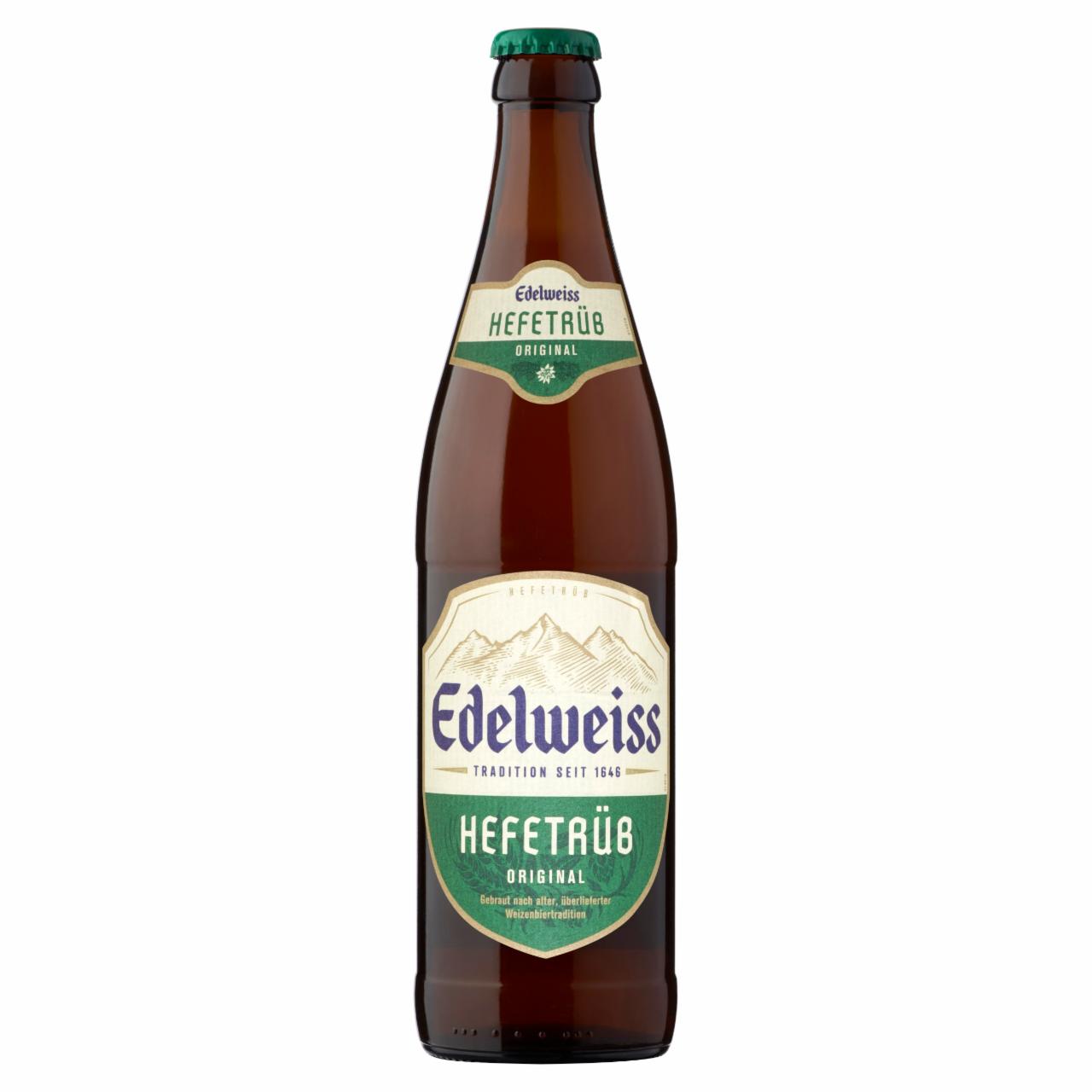 Képek - Edelweiss szűretlen világos búzasör 5,3% 0,5 l üveg