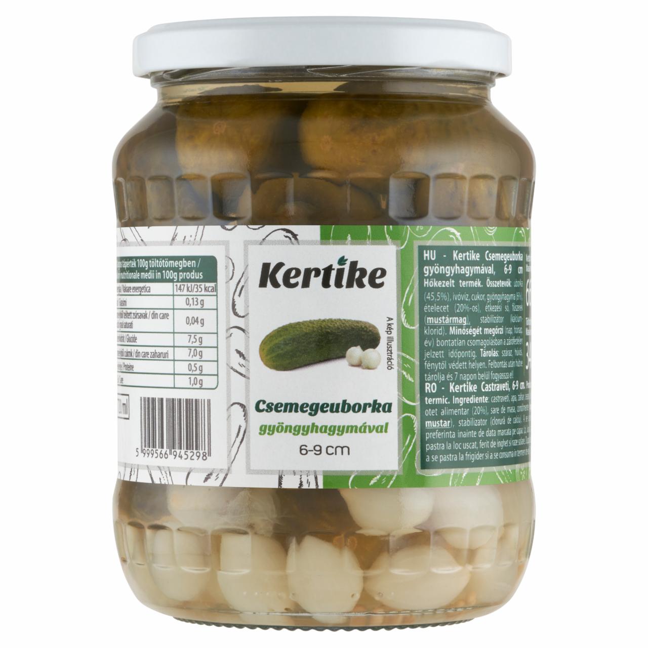 Képek - Kertike csemegeuborka gyöngyhagymával 6-9 cm 660 g