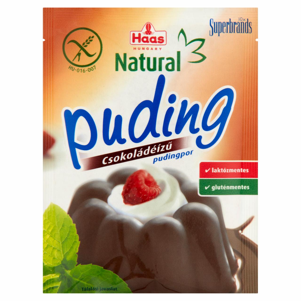 Képek - Haas Natural csokoládéízű pudingpor 44 g