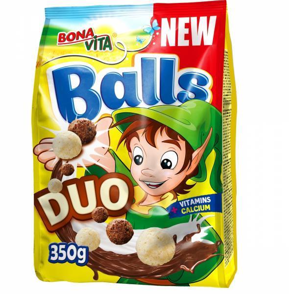 Képek - Bona Vita Duo Balls gabonafélék keverékéből készült kakaós és fehér csokoládé ízű gabonagolyó 350 g