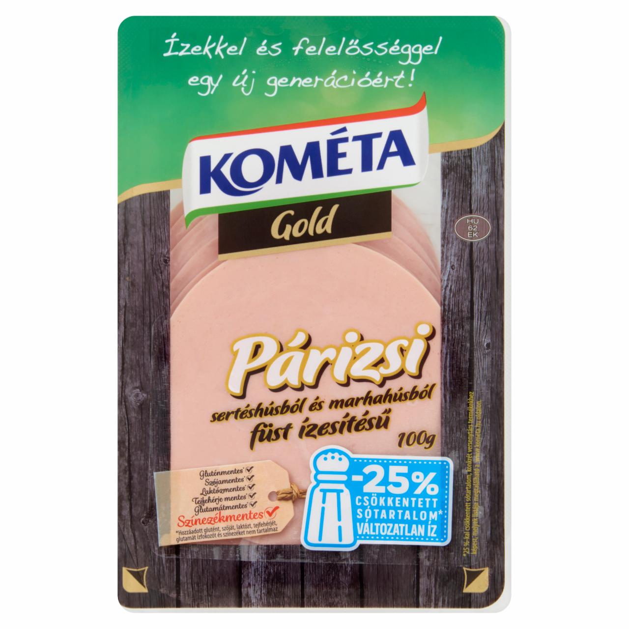 Képek - Kometa Gold szeletelt, füst ízesítésű párizsi sertéshúsból és marhahúsból 100 g