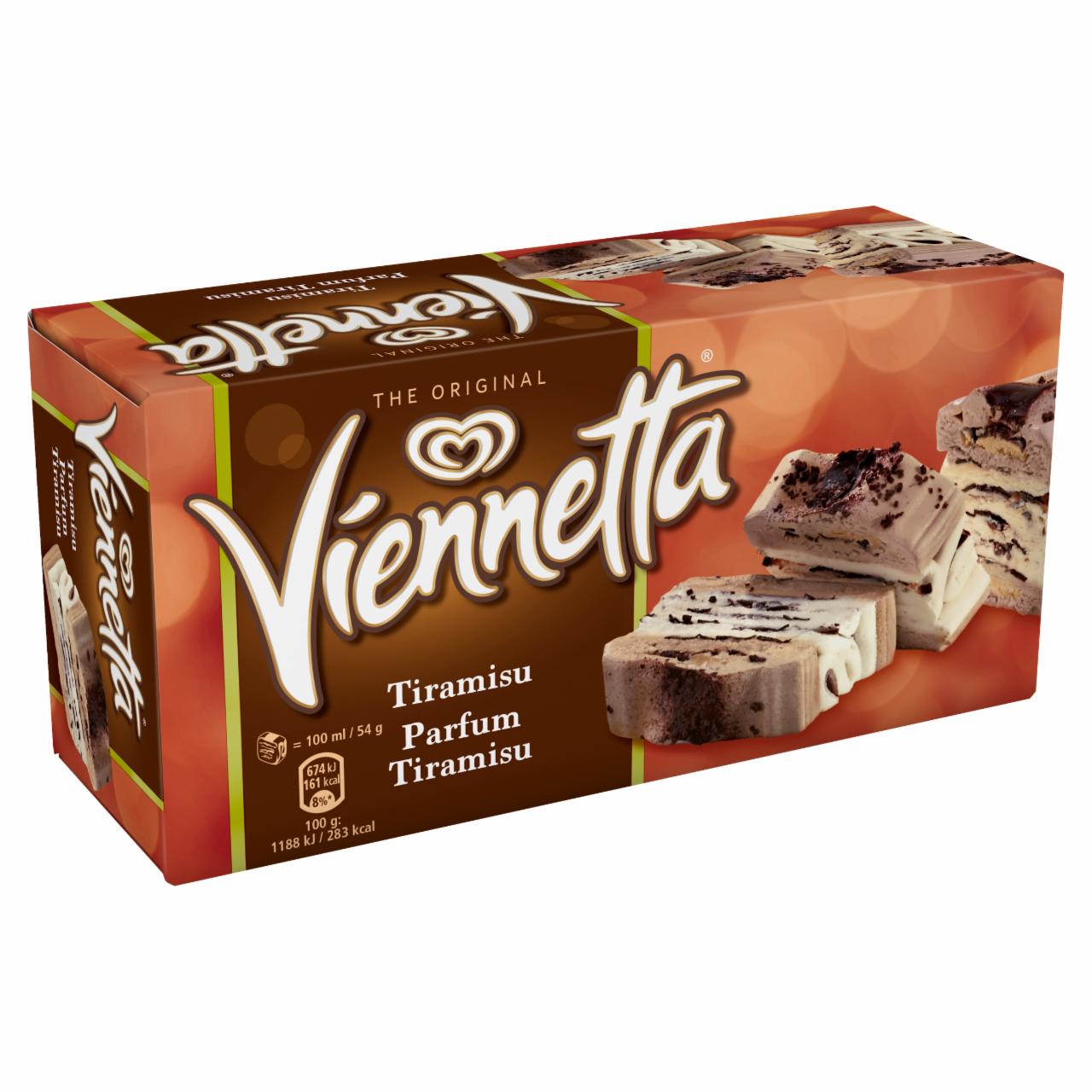 Képek - Viennetta tiramisu ízű jégkrém és kávés jégkrém kakaós bevonó rétegekkel, kekszdarabkákkal 650 ml