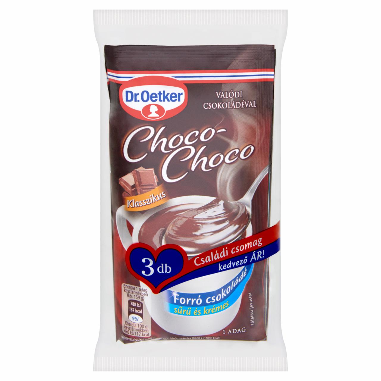 Képek - Dr. Oetker Choco-Choco klasszikus forró csokoládé italpor 3 x 34 g