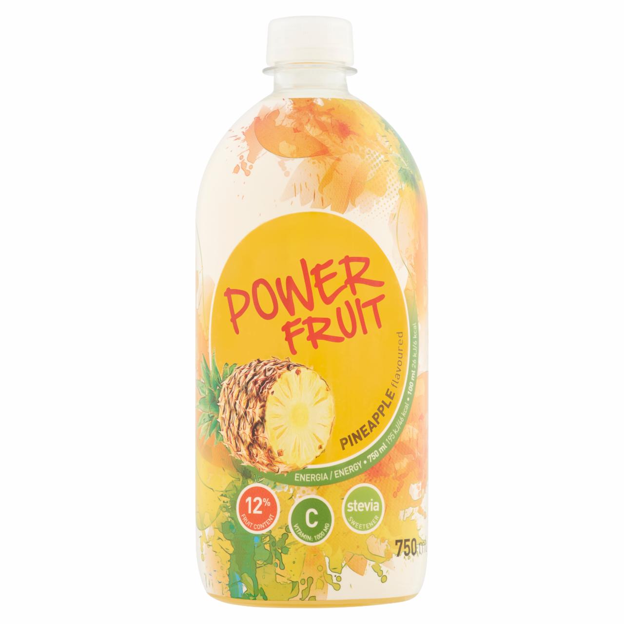 Képek - Power Fruit energiaszegény ananász-alma ital szénsavmentes forrásvízzel, édesítőszerekkel 750 ml