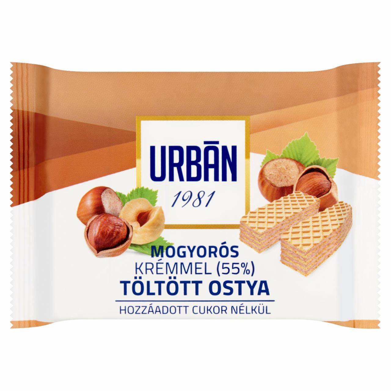 Képek - Urbán törökmogyorós krémmel töltött ostya hozzáadott cukor nélkül, édesítőszerrel 65 g